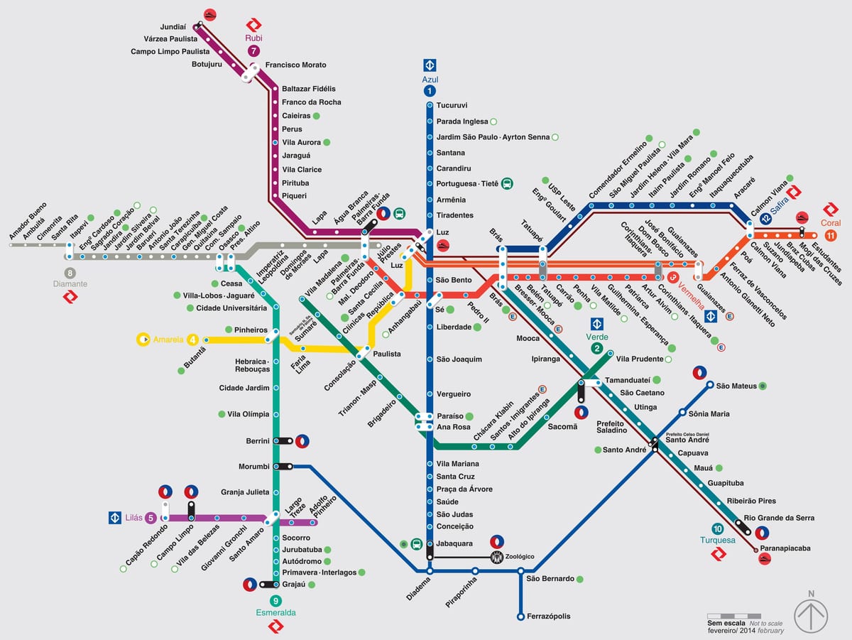 metró térkép Sao Paulo