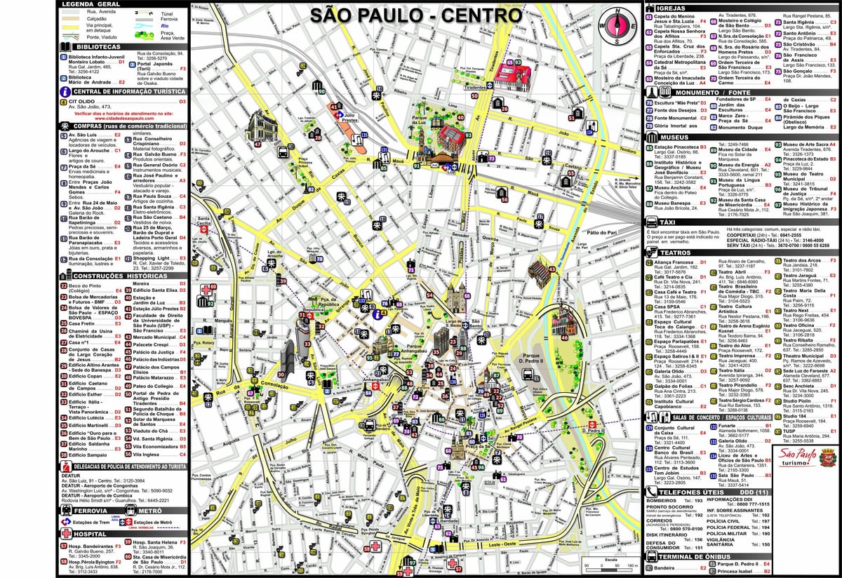 térkép Sao Paulo a belvárosban