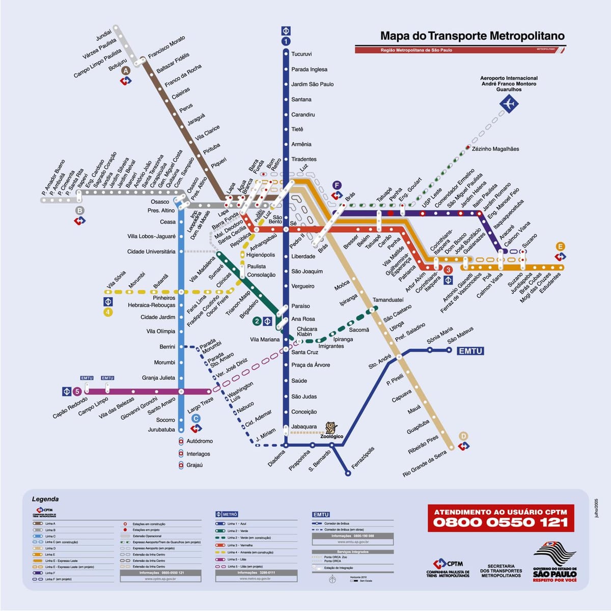 São Paulo busz térkép
