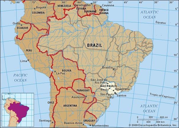 São Paulo földrajzi térkép