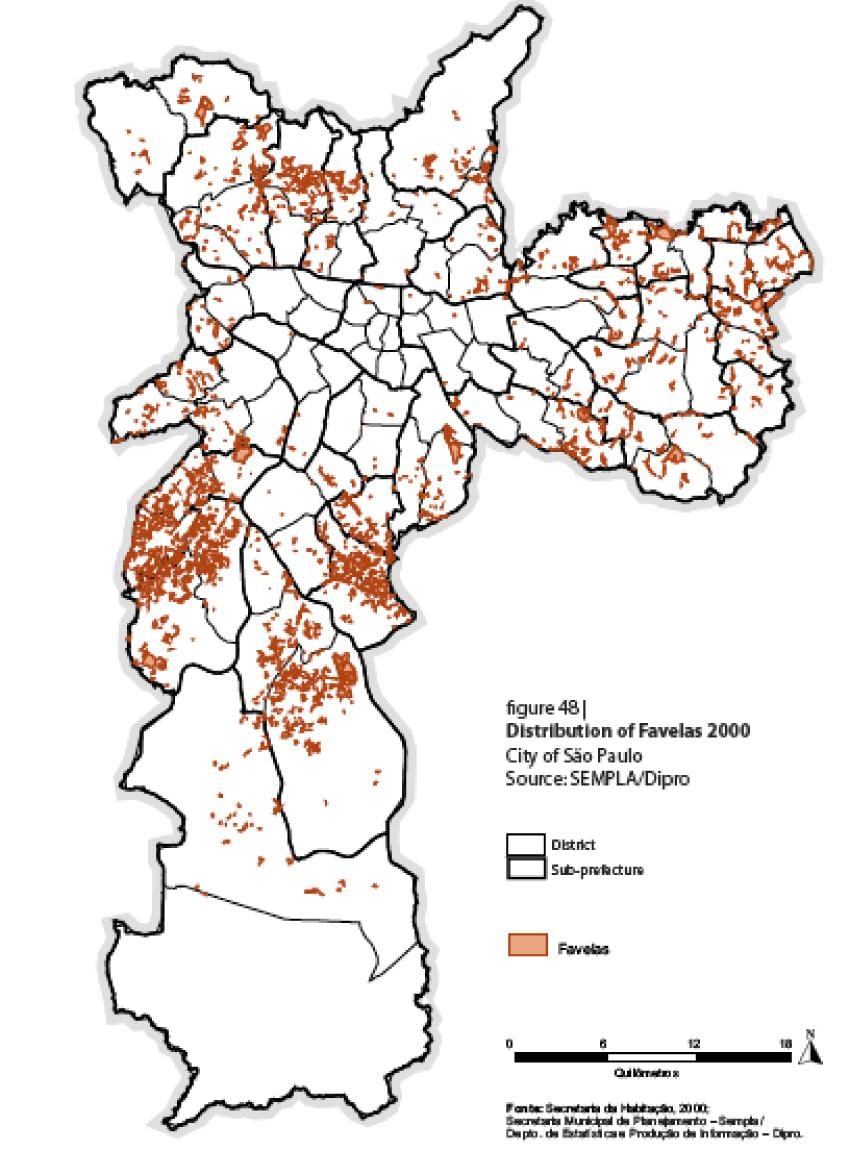 térkép Sao Paulo favelas