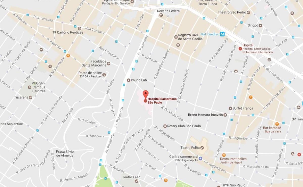 São Paulo-i kórházban térkép