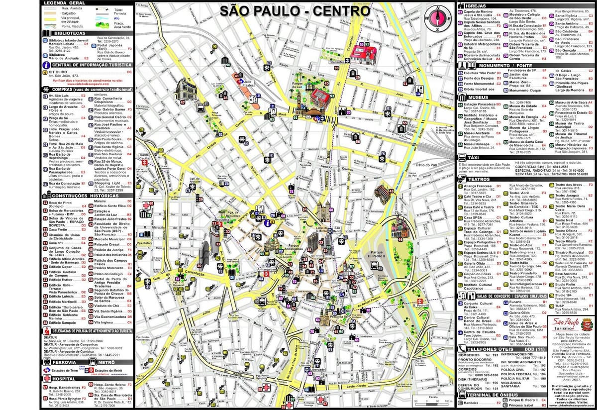 São Paulo idegenforgalmi térkép
