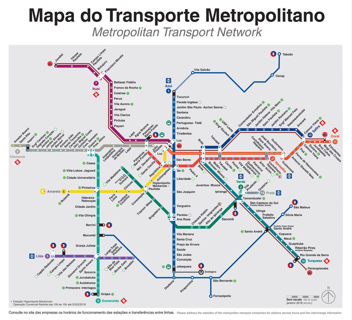 São Paulo közlekedési térkép