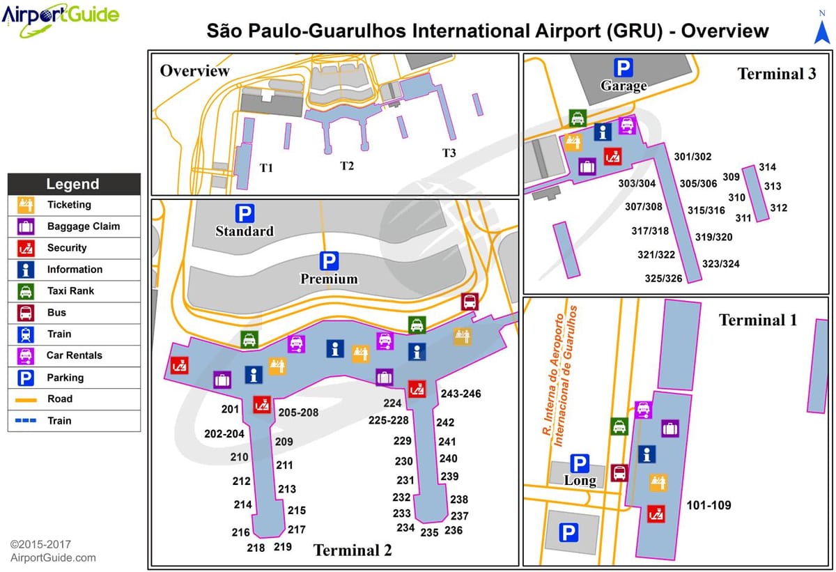 Sao Paulo gru repülőtéri terminál térkép