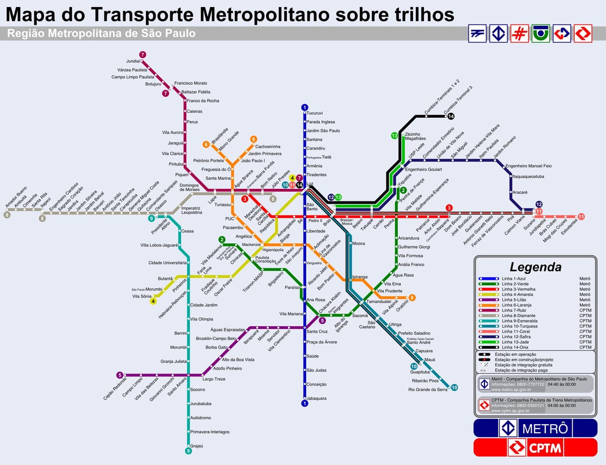 São Paulo villamos térkép
