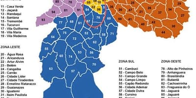 Sao Paulo térkép városrészek